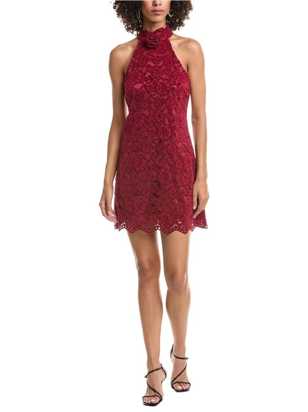 LIKELY Tallie Lace Rosette Halter Dress Rumba Red Size 6 Cocktail Mini NWT